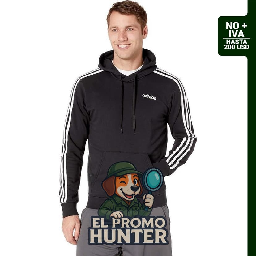 Sudadera con capucha adidas Essentials para hombre, talla XL, con 3 rayas.