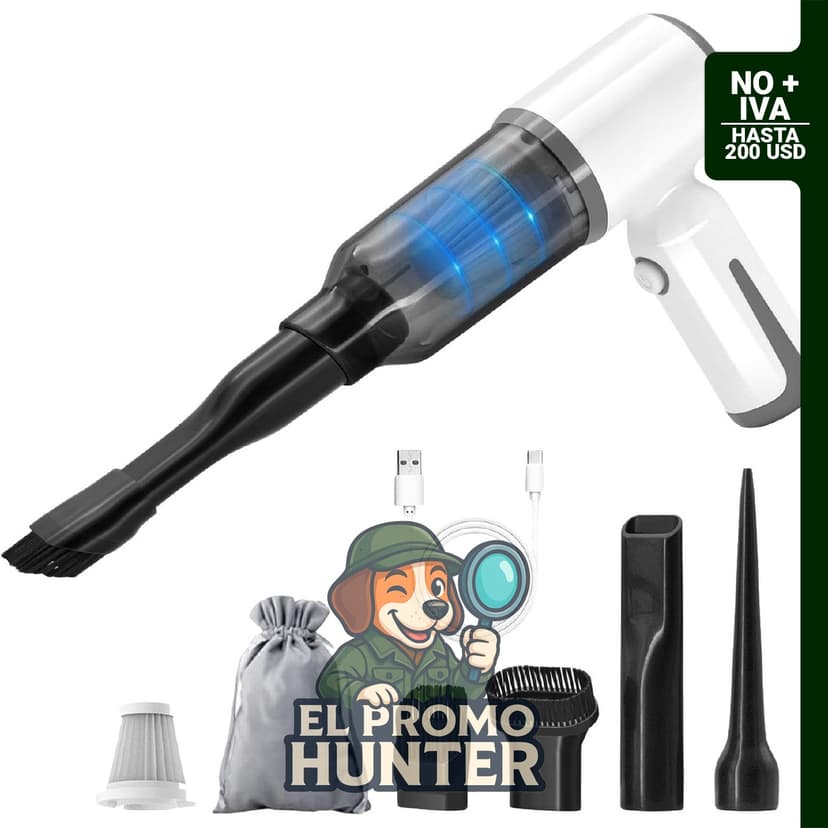 Aspiradora de mano inalámbrica AKAHORI, 6500 PA de succión, incluye mini soplador y 4 boquillas.