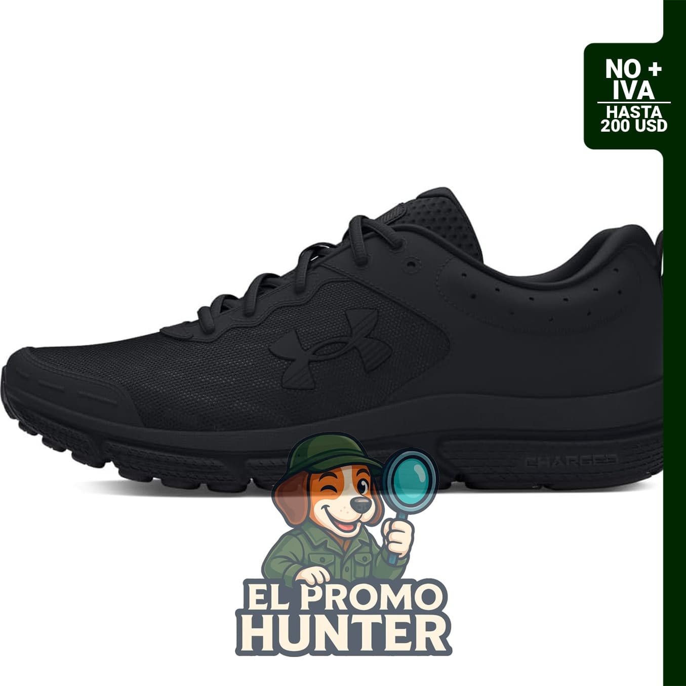 Zapatos para hombre Under Armour Charged Assert 10, diseño deportivo, material sintético, suela de goma.
