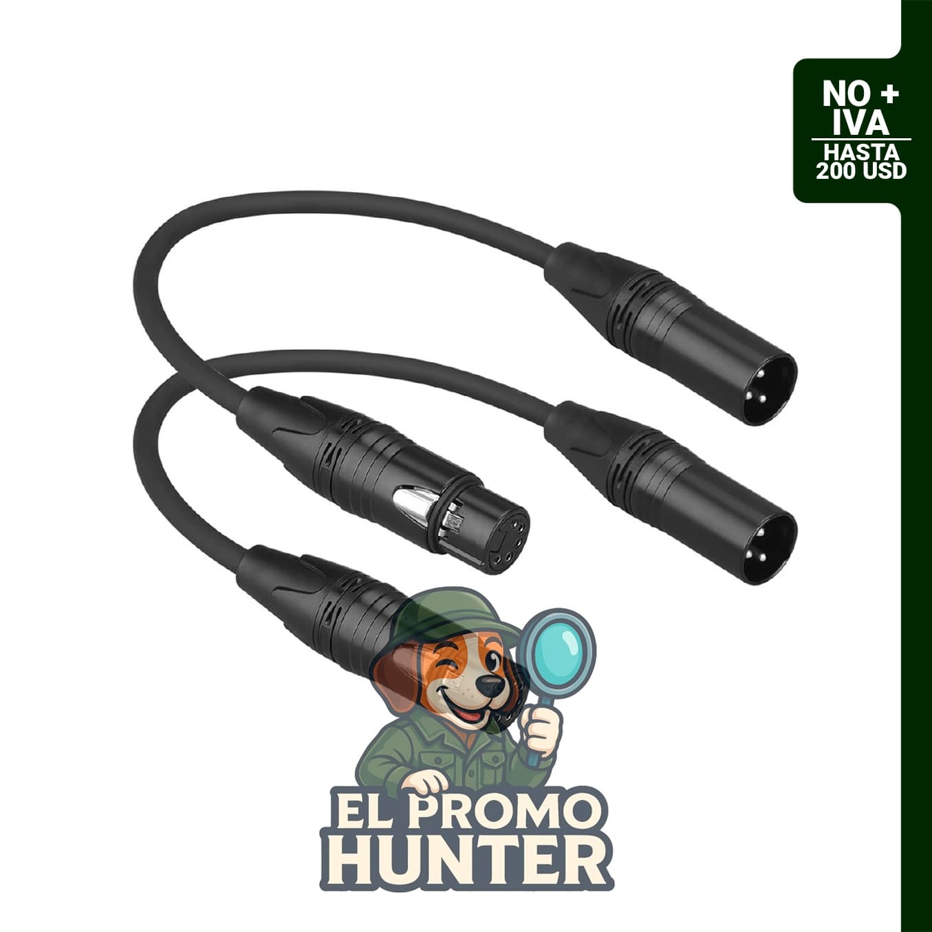 Cable adaptador DMX a XLR profesional macho a hembra, 1 pie (30.48 cm), 2 unidades.