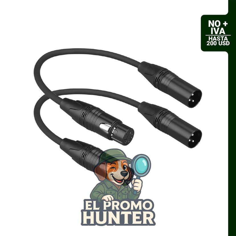 Cable adaptador DMX a XLR profesional macho a hembra, 1 pie (30.48 cm), 2 unidades.
