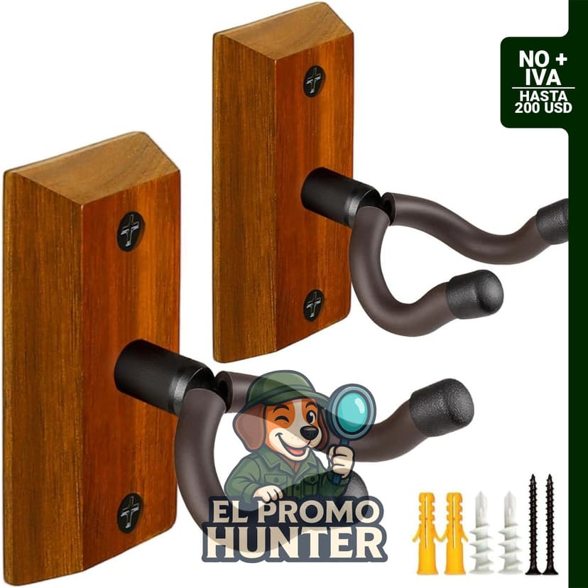 Soporte de pared para guitarra en forma de U, fabricado en madera, adecuado para guitarras acústicas y eléctricas.