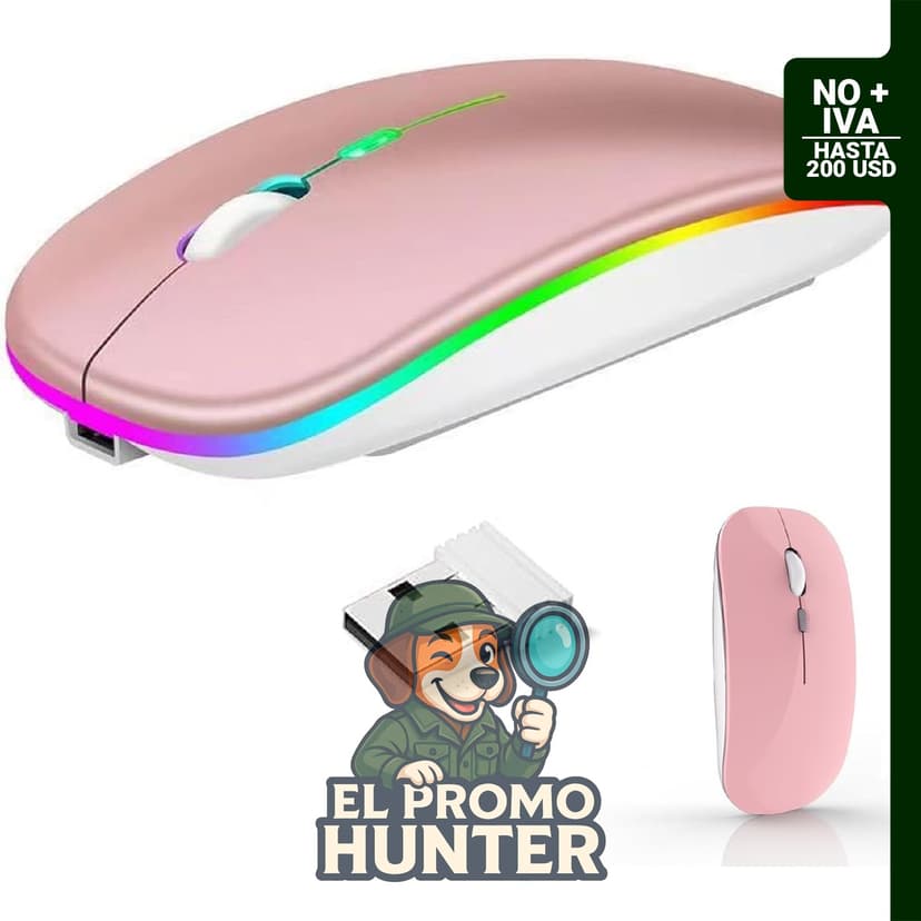 Ratón inalámbrico LOOBOAKY con conexión Bluetooth 5.4 y 2.4G, recargable y portátil.