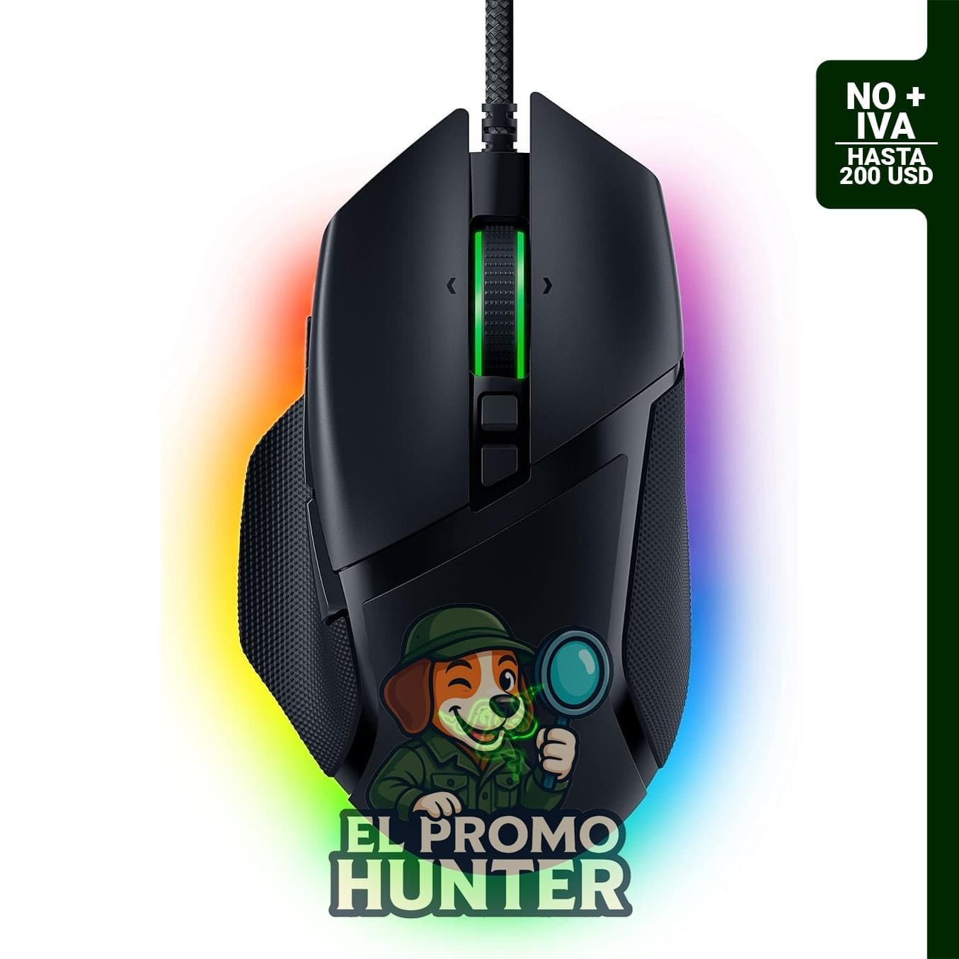 Razer Basilisk V3, ratón para juegos con sensor óptico de 26K DPI, 11 botones programables y rueda HyperScroll.
