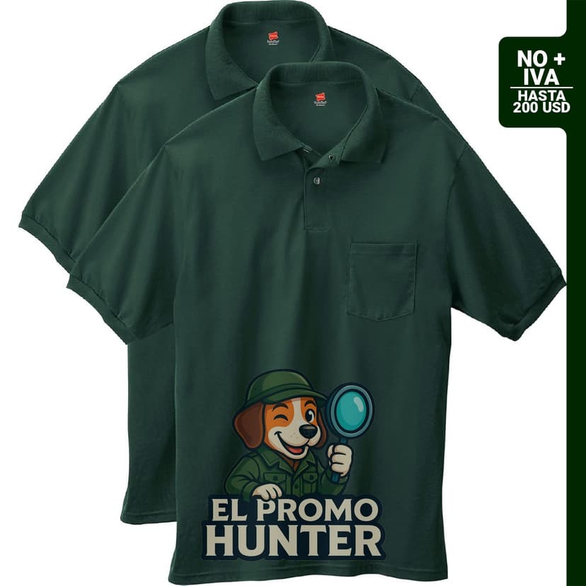 Set de 2 camisas polo de manga corta con bolsillo, marca Hanes.