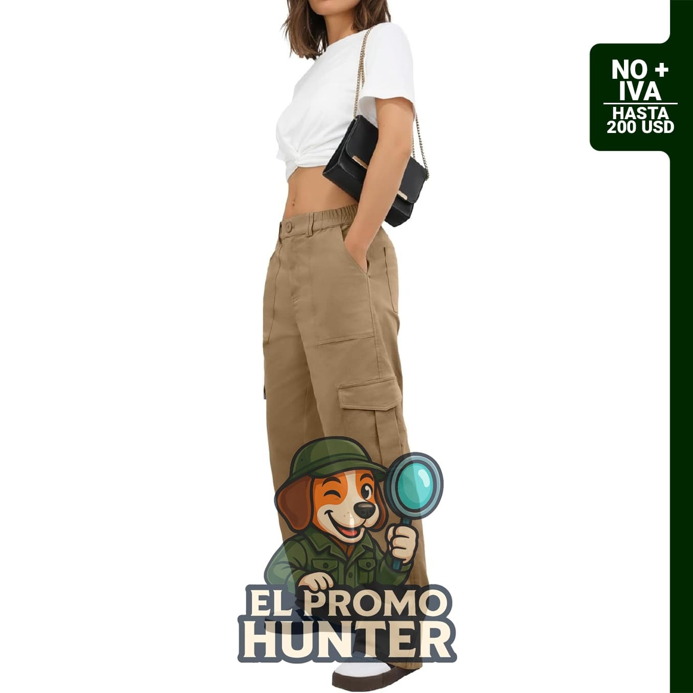 Pantalones cargo Y2K de cintura alta con 6 bolsillos.