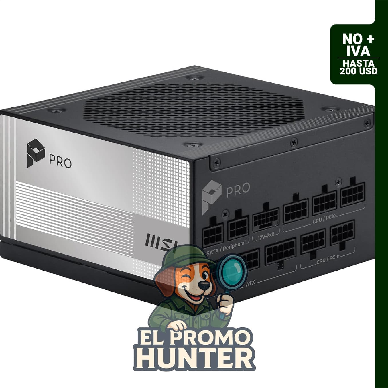 Fuente de alimentación modular MSI PRO A850PL de 850 W, certificación 80+ Platino, compatible con ATX 3.1 y PCIe 5.1.
