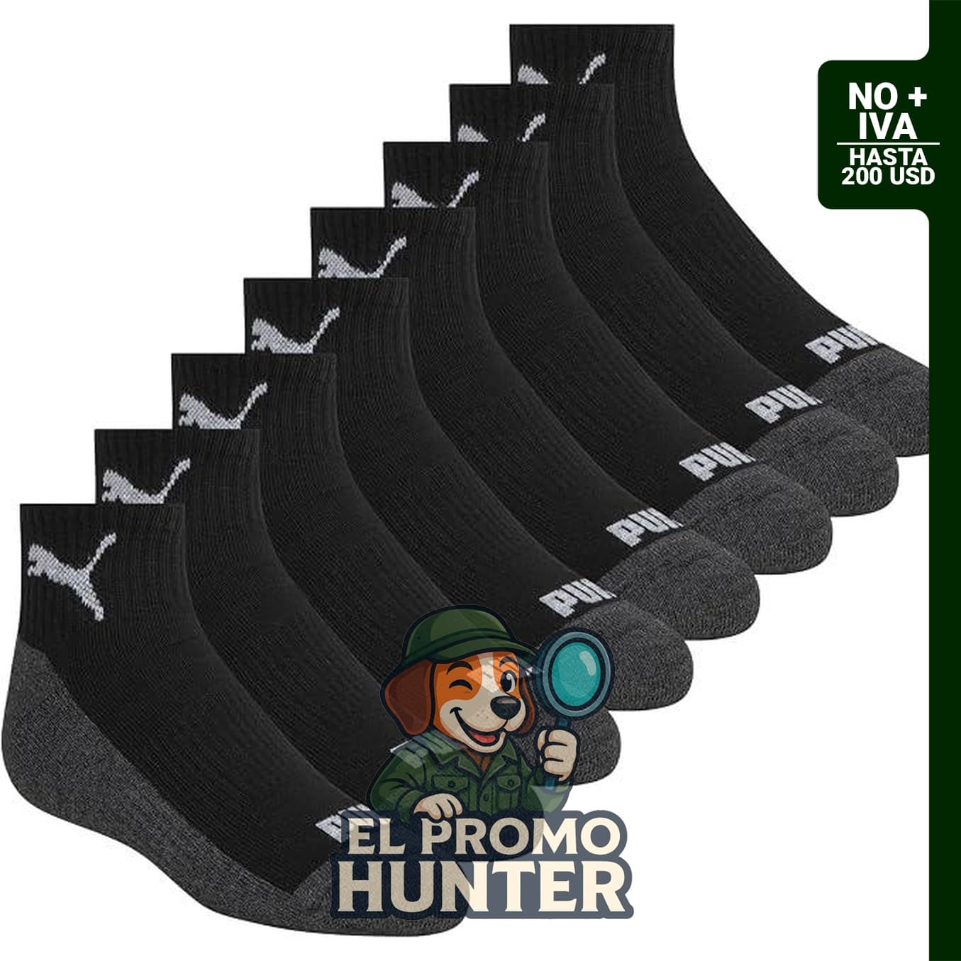 Paquete de 8 calcetines de cuello redondo para niños, con cojín extra y soporte para el arco.