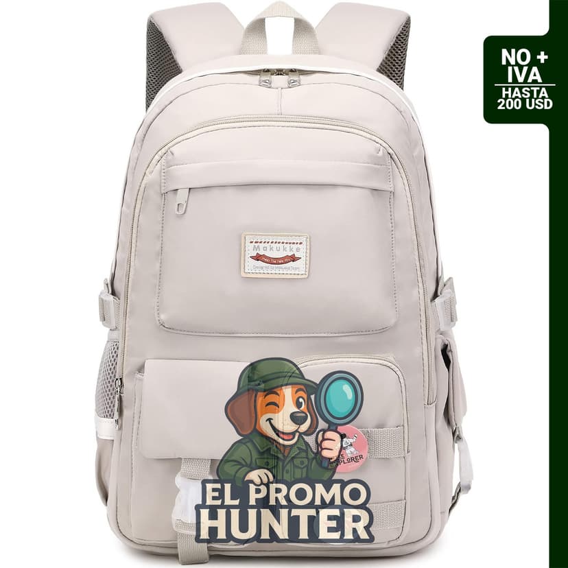 Mochila escolar para laptop de 15.6" (39.1 cm), diseño antirrobo, color gris.