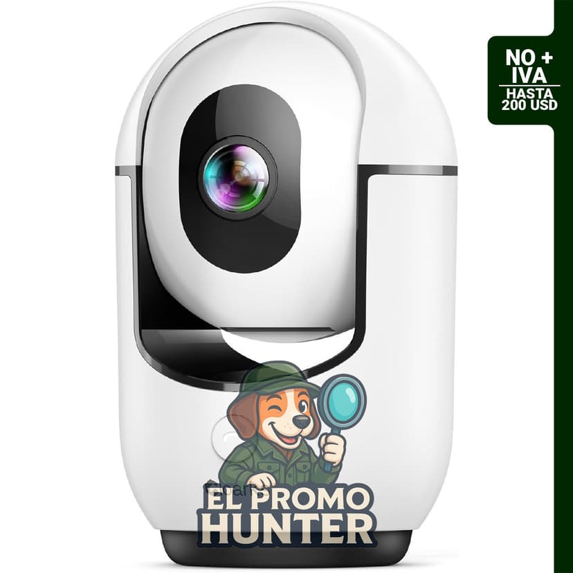 Cámara de seguridad panorámica/inclinable 2K de Cloarks, con WiFi, detección de movimiento AI y audio de 2 vías.