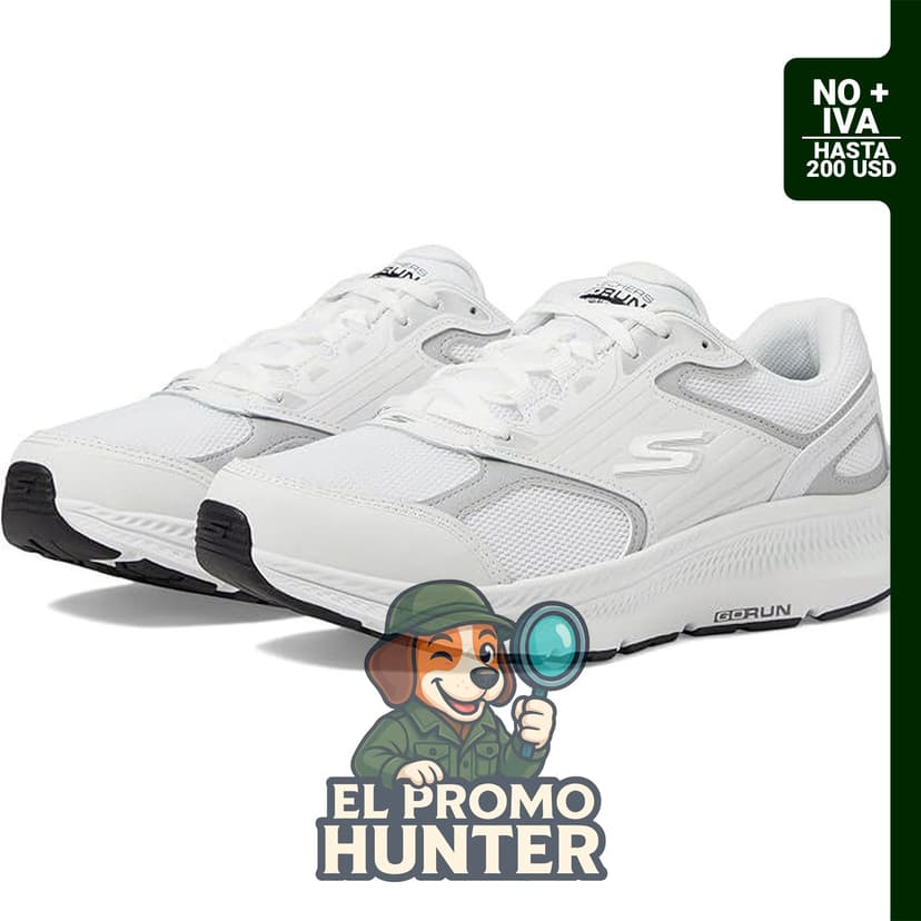 Tenis Skechers GO Run Consistent 2 para mujer, con plantilla Goga Mat, amortiguación ultraligera y parte superior de cuero y malla.