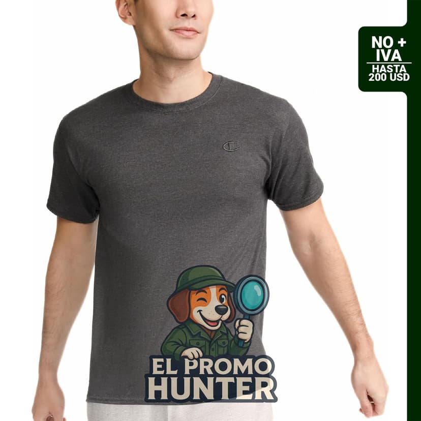 Camiseta Champion para hombre, 100% algodón, disponible en varias tallas.