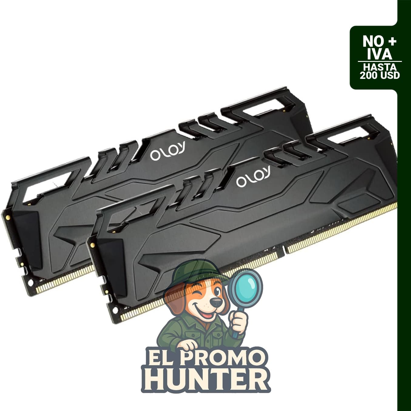 OLOy DDR4 RAM 16GB (2x8GB) 3200 MHz CL16 1.35V 288-Pin UDIMM para escritorio.