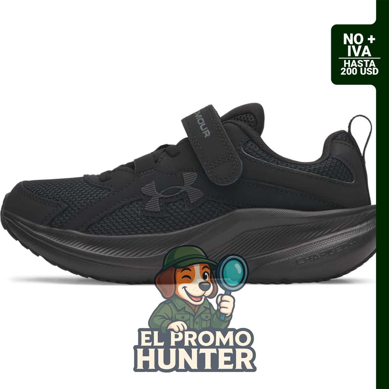Zapatillas Under Armour Charged Assert 11 para niños, con cierre alternativo.