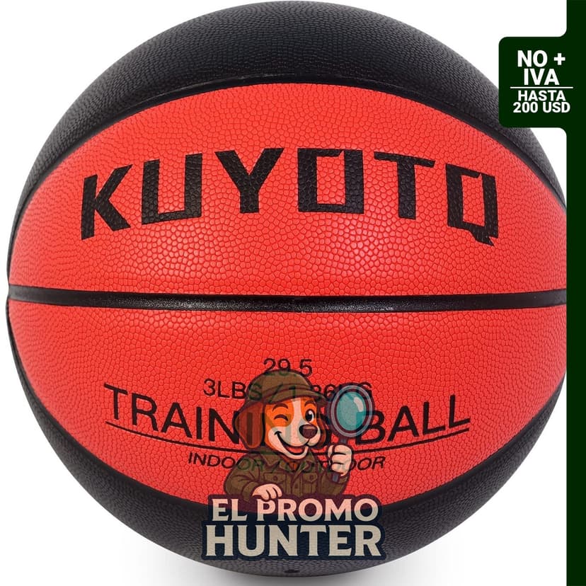 Baloncesto de entrenamiento con peso de 1.36 kg (3 lb) y 0.99 kg (2.2 lb), tamaños 29.5" (75 cm) y 28.5" (72.4 cm).