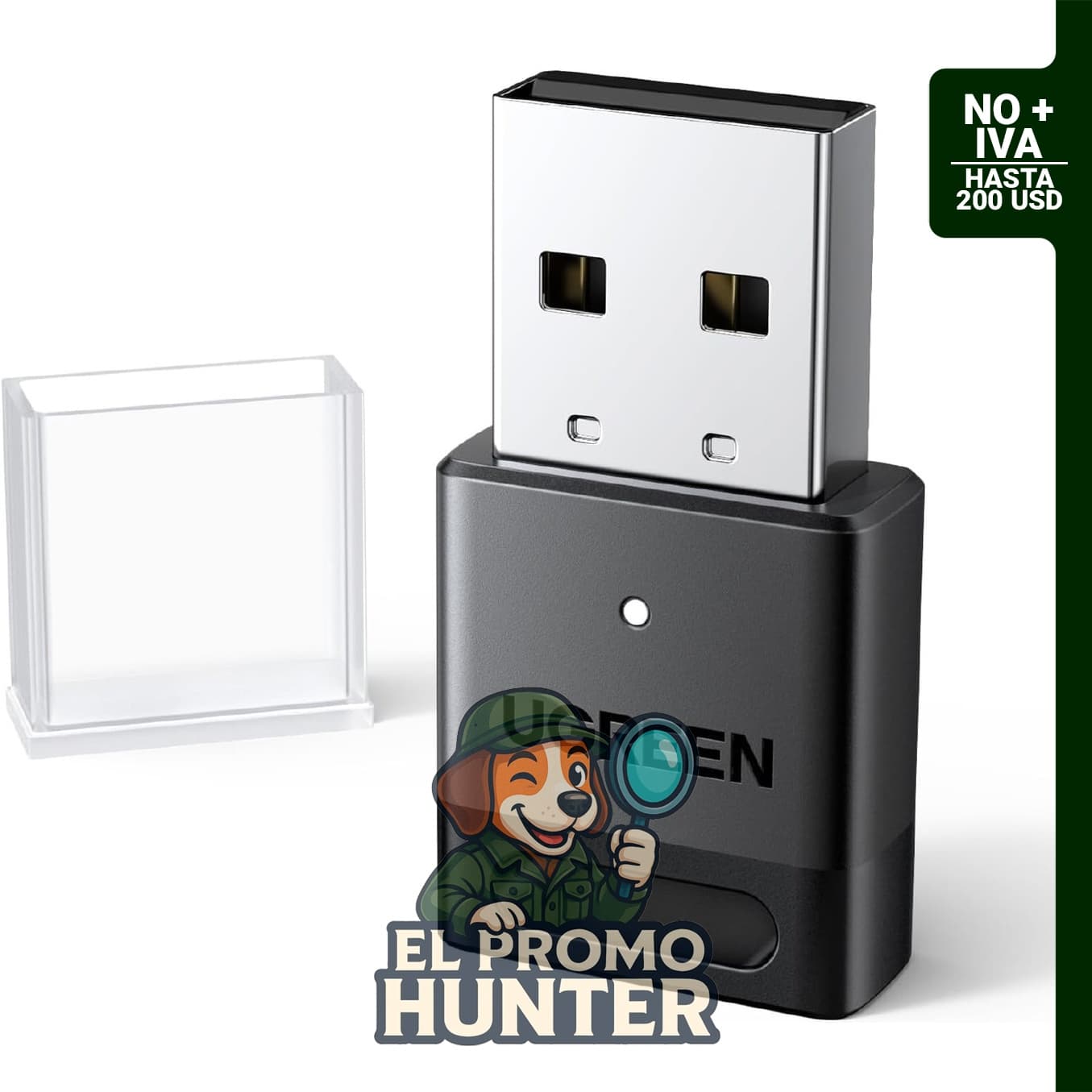 Adaptador Bluetooth USB UGREEN, compatible con Windows 11/10/8.1, plug & play.