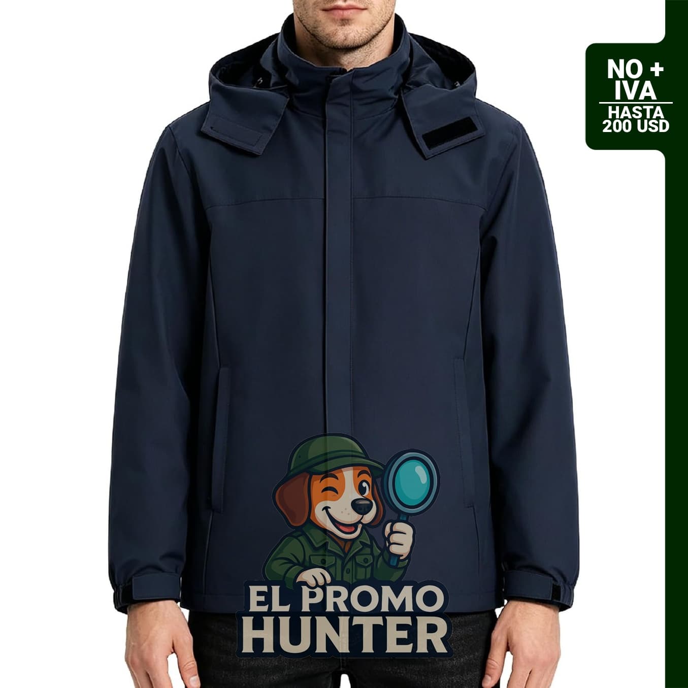 Chaqueta impermeable ACCNUO para hombre, ligera y cortavientos, con capucha desmontable.