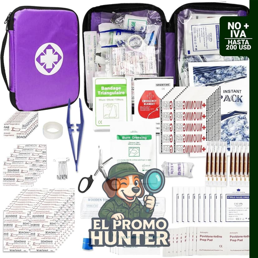 Kit de Primeros Auxilios Compacto con 300 piezas.