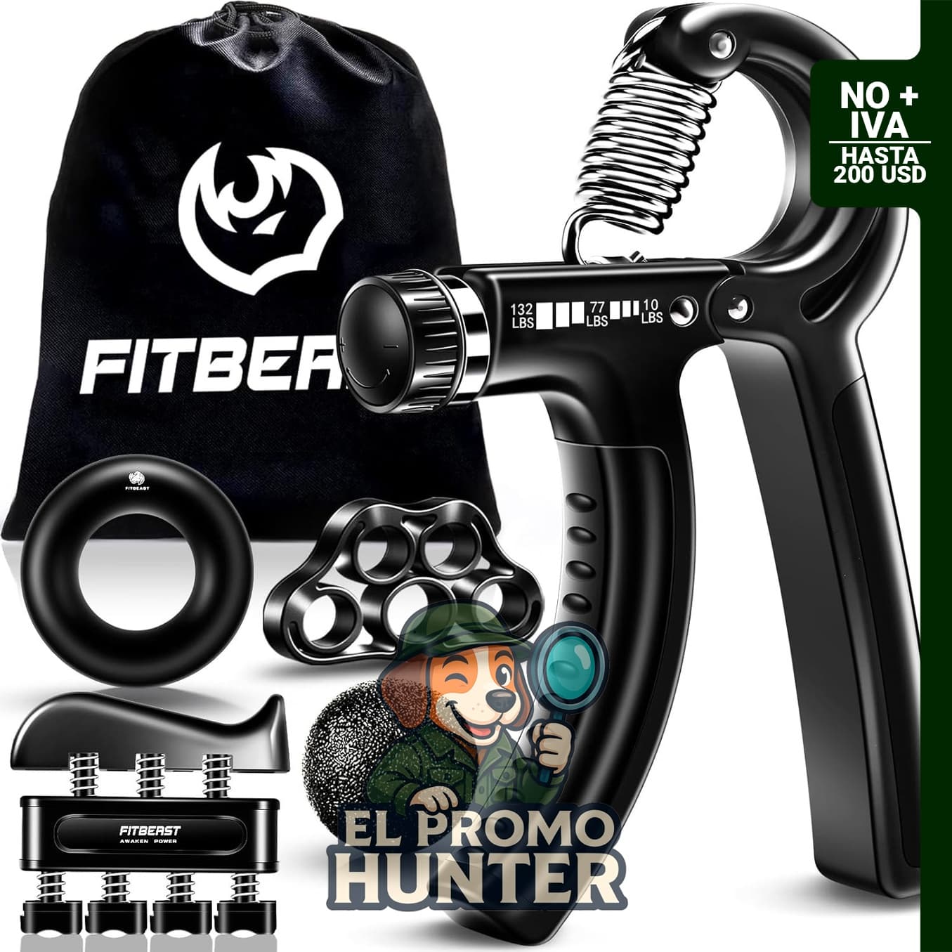 Kit fortalecedor de mano de 5 piezas.