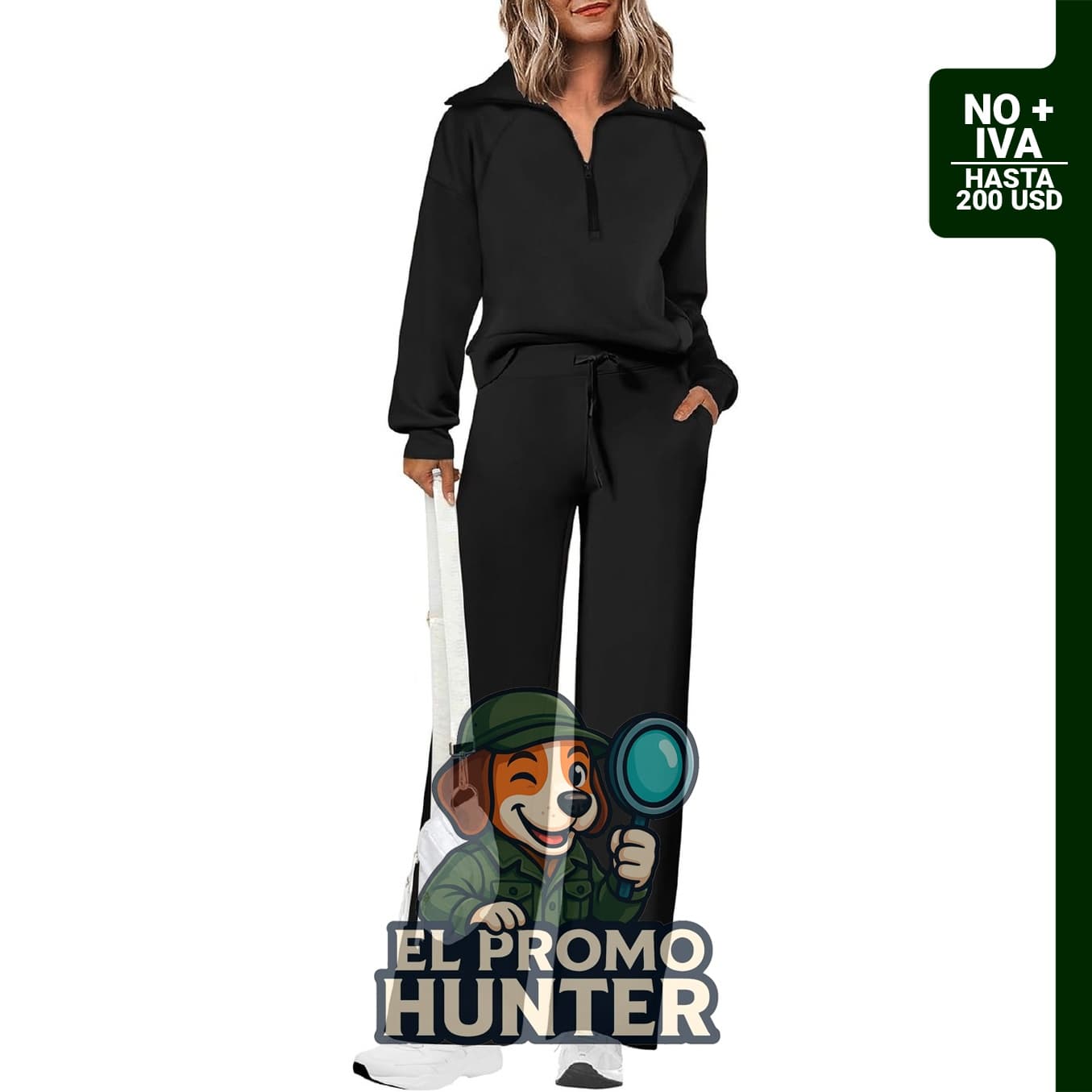 Conjunto de mujer de 2 piezas con pantalón de pierna ancha.