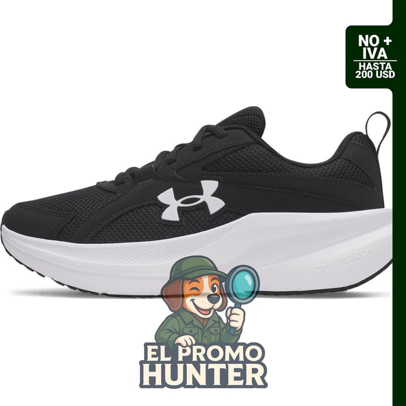 Tenis para mujer Under Armour Charged Assert 11, con parte superior de malla y suela de goma.