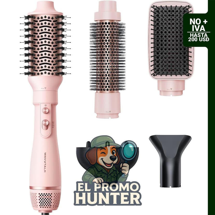 Set de cepillo secador de pelo Wavytalk Air Sculpt 5-en-1, incluye herramientas para alisar, rizar y dar volumen.