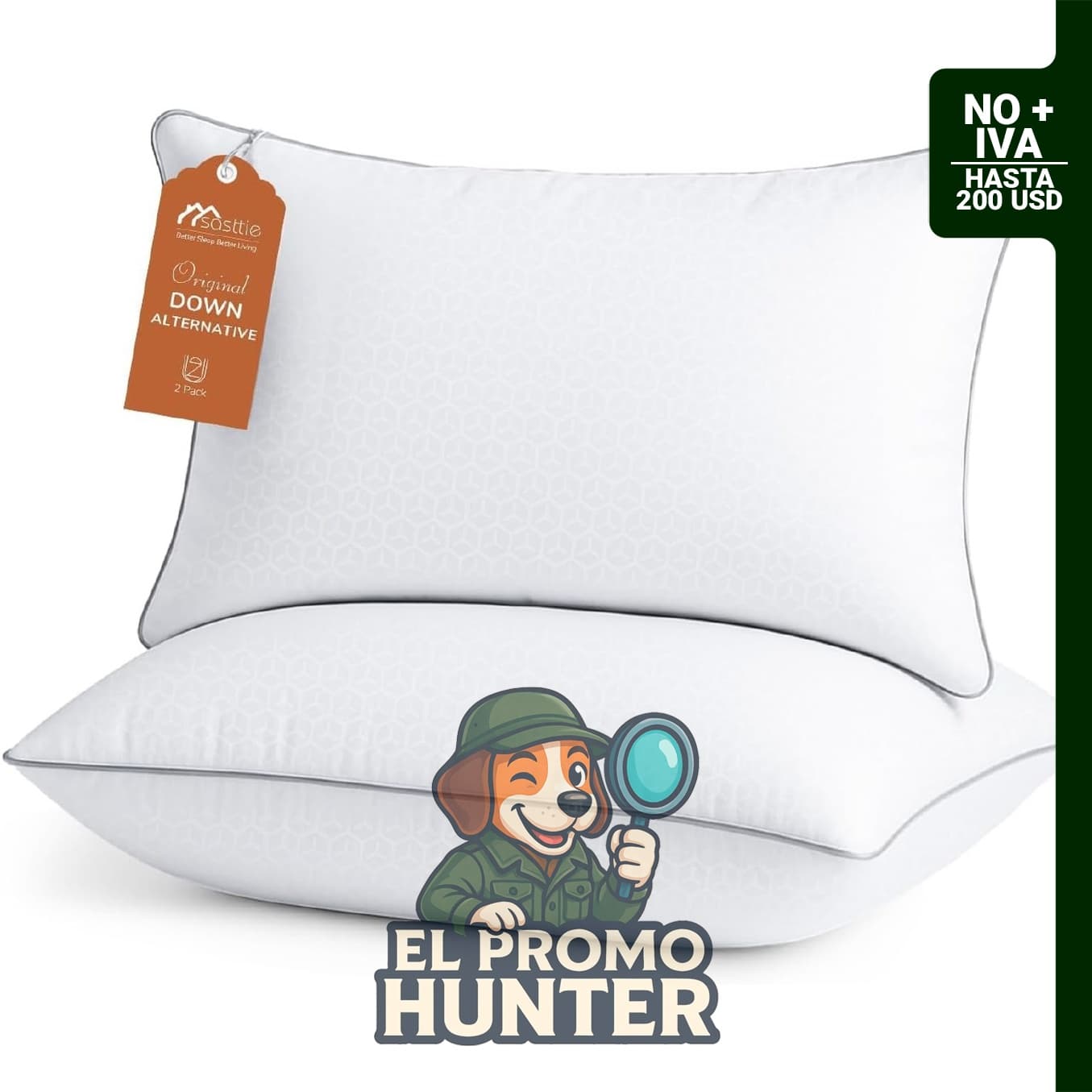 Almohadas tamaño Queen, 4 unidades.