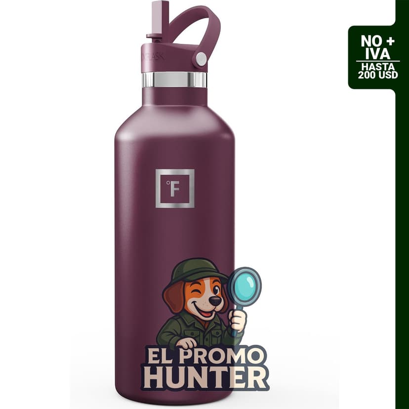 Botella térmica IRON °FLASK de 946 ml con 3 tapas.