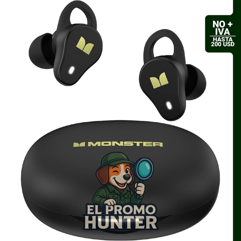 Auriculares inalámbricos Monster N-Lite 210, Bluetooth 5.4, con micrófono integrado y resistencia al agua.