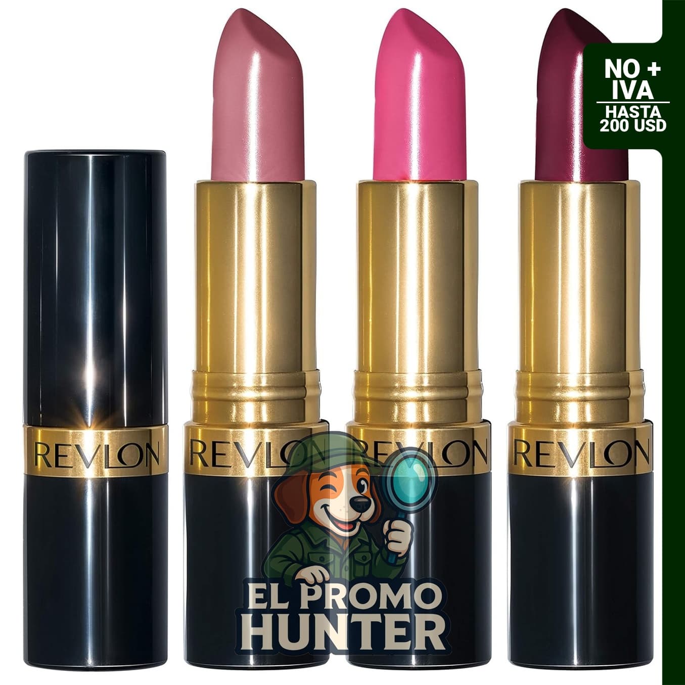 Juego de regalo de 3 labiales Revlon Super Lustrous, humectantes y de alto impacto.