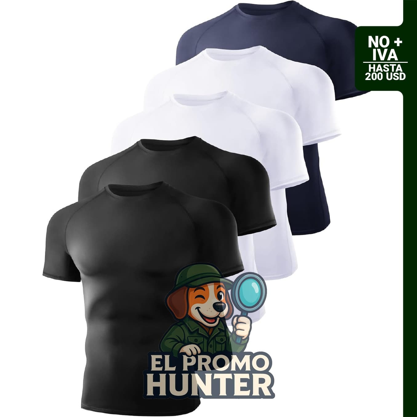 Camisetas de compresión de manga corta para hombre, paquete de 5 unidades.