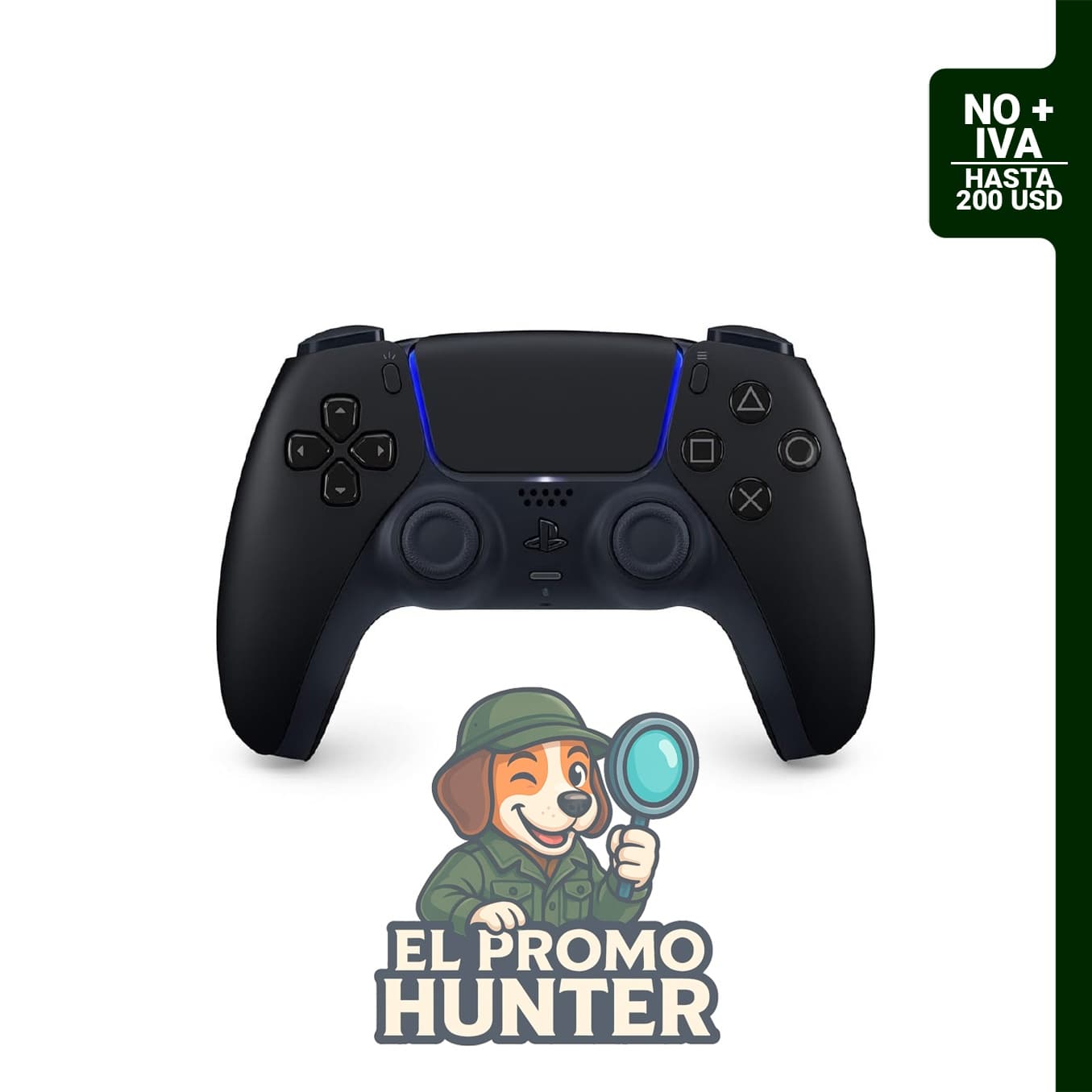 Controlador inalámbrico PlayStation DualSense™ en color negro medianoche, compatible con PS5, PC, MAC y dispositivos móviles.