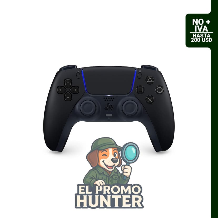 Controlador inalámbrico PlayStation DualSense™ en color negro medianoche, compatible con PS5, PC, MAC y dispositivos móviles.
