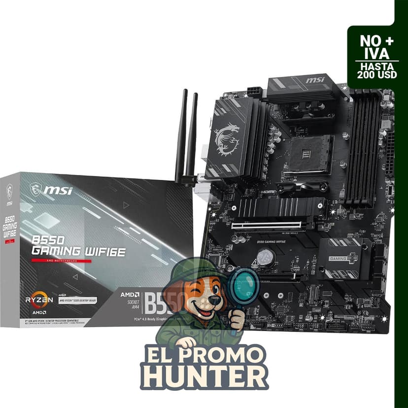 Placa base MSI B550 Gaming WIFI6E ATX, compatible con procesadores AMD Ryzen 5000, 4000 G-Series y 3000, AM4.