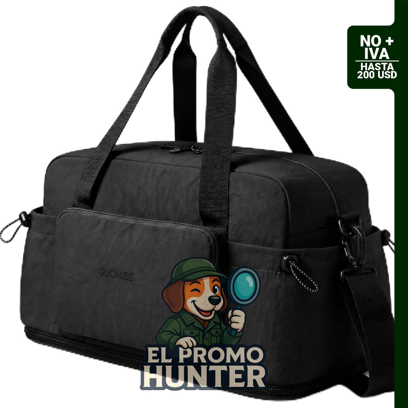 Bolsa de viaje unisex ligera y expandible de 47 L, con bolsillo impermeable integrado.