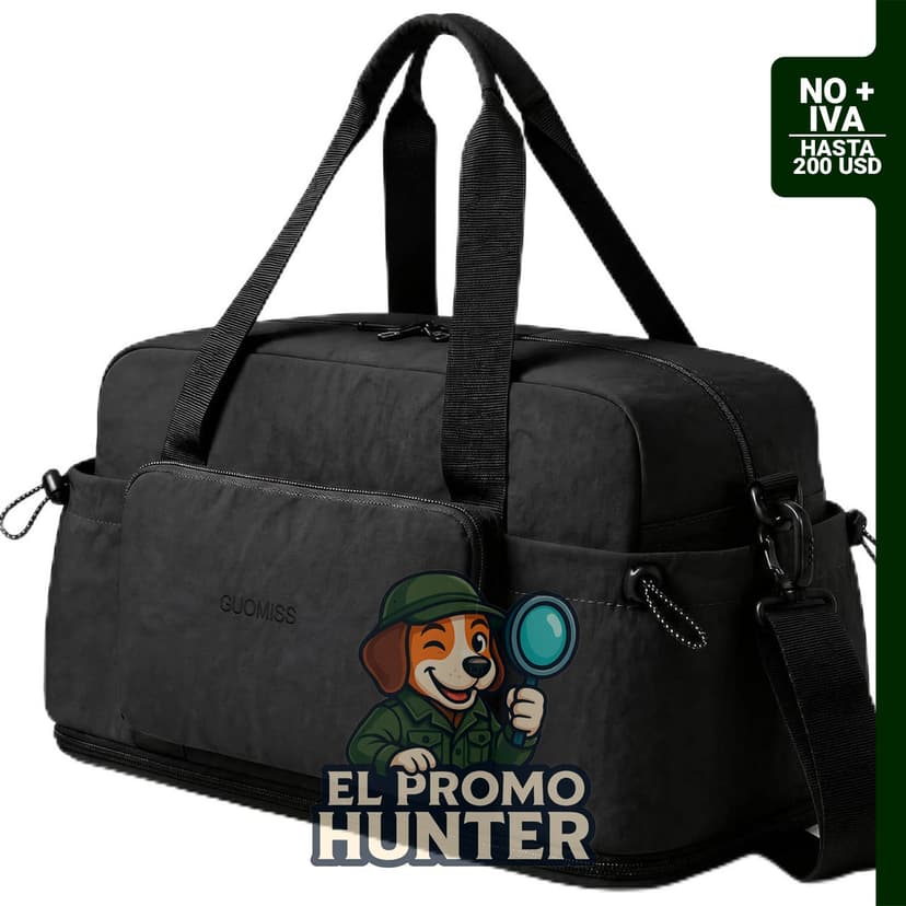 Bolsa de viaje unisex ligera y expandible de 47 L, con bolsillo impermeable integrado.