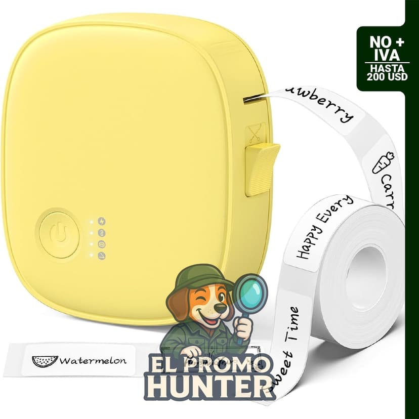 Mini máquina etiquetadora portátil AH-P05, impresora térmica Bluetooth, recargable y con cortador integrado.