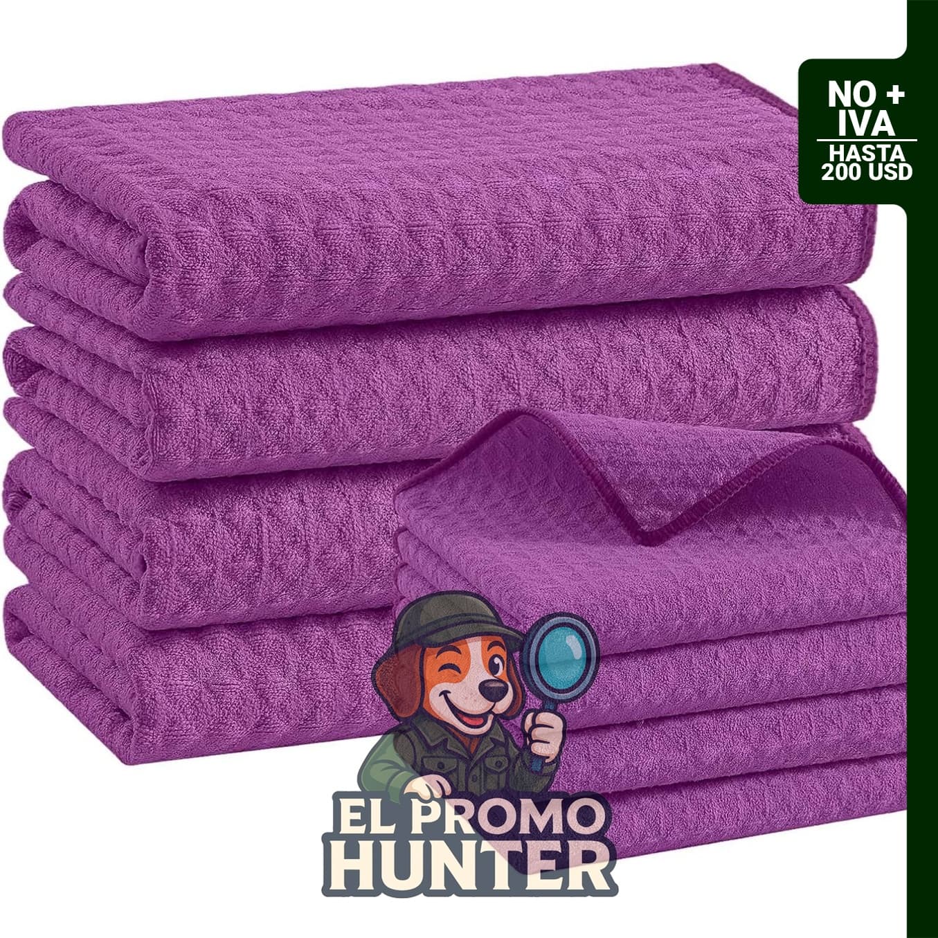 Juego de toallas de cocina de microfibra con tejido de gofre, incluye 8 paños de 40.6 x 71.1 cm y 30.5 x 30.5 cm.