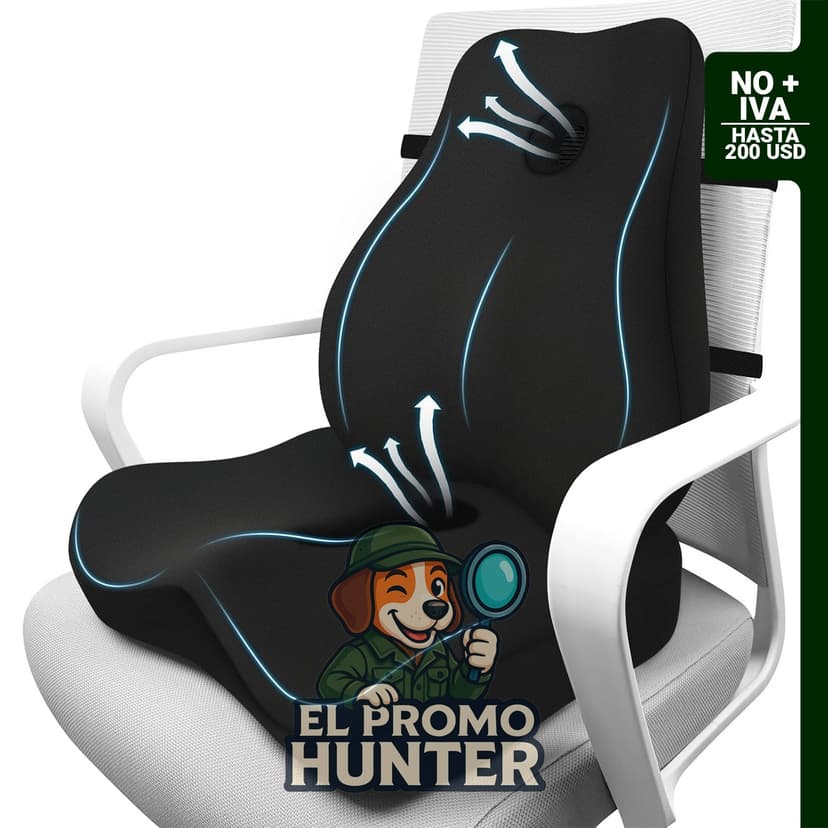 Juego de cojín de asiento y almohada lumbar de espuma viscoelástica para silla de oficina.
