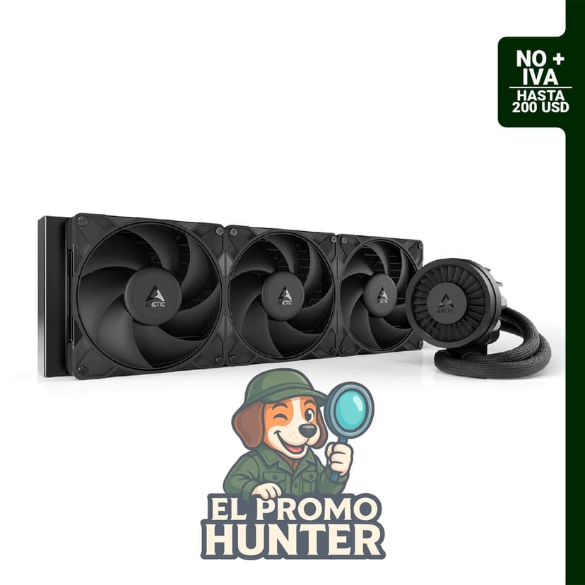 Enfriador de CPU AIO ARCTIC Liquid Freezer III Pro 420 con refrigeración por agua, radiador de 38 mm y 3 ventiladores de 140 mm.
