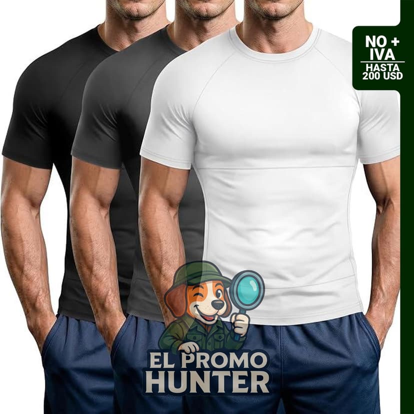 Paquete de 3 camisetas de compresión para hombre, manga corta, secado rápido, capas base para entrenamiento.