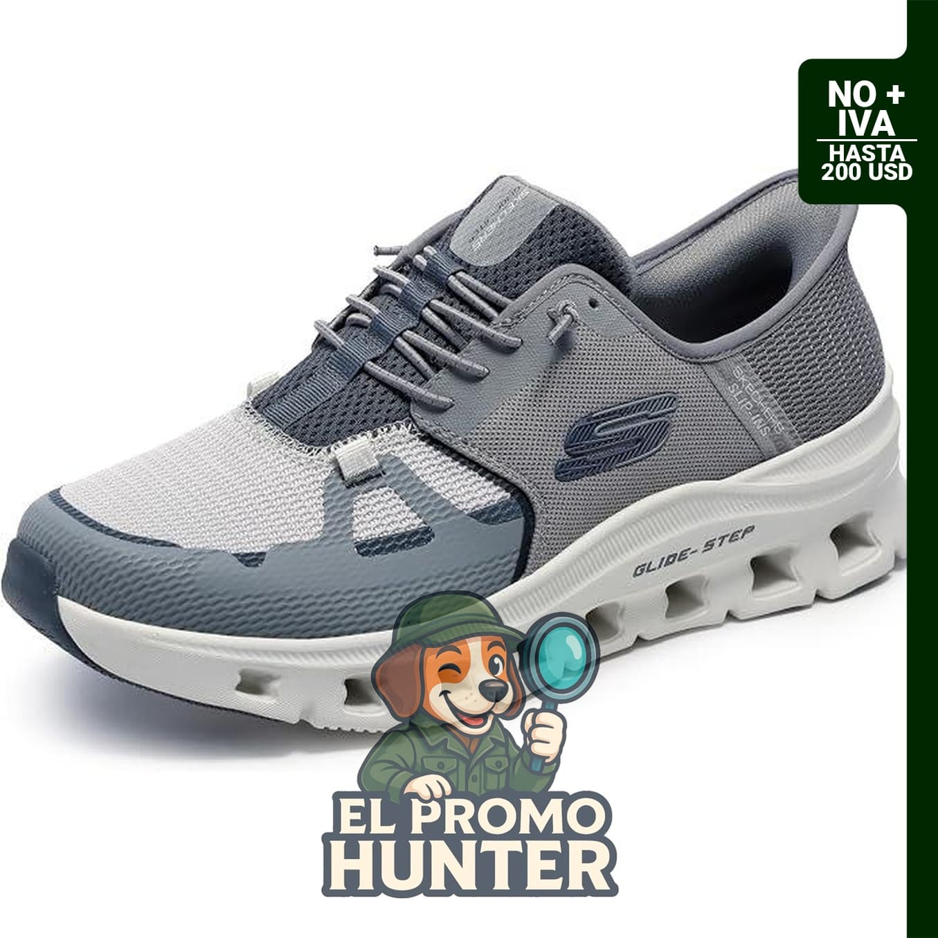 Tenis Skechers Glide-Step Pro Hands Free Slip-ins para hombre, con plantilla de espuma viscoelástica y suela geométrica.