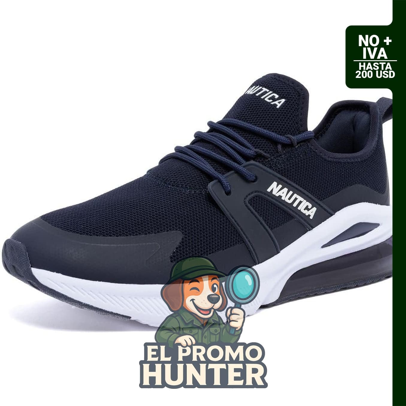 Tenis deportivos Nautica para hombre con sistema de amortiguación Air Cushion y cordones.