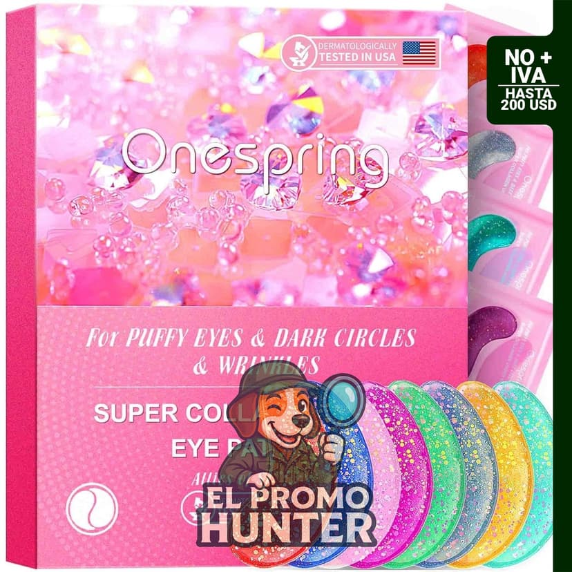 Parches para debajo de los ojos Onespring (24 pares) para reducir arrugas y ojeras.