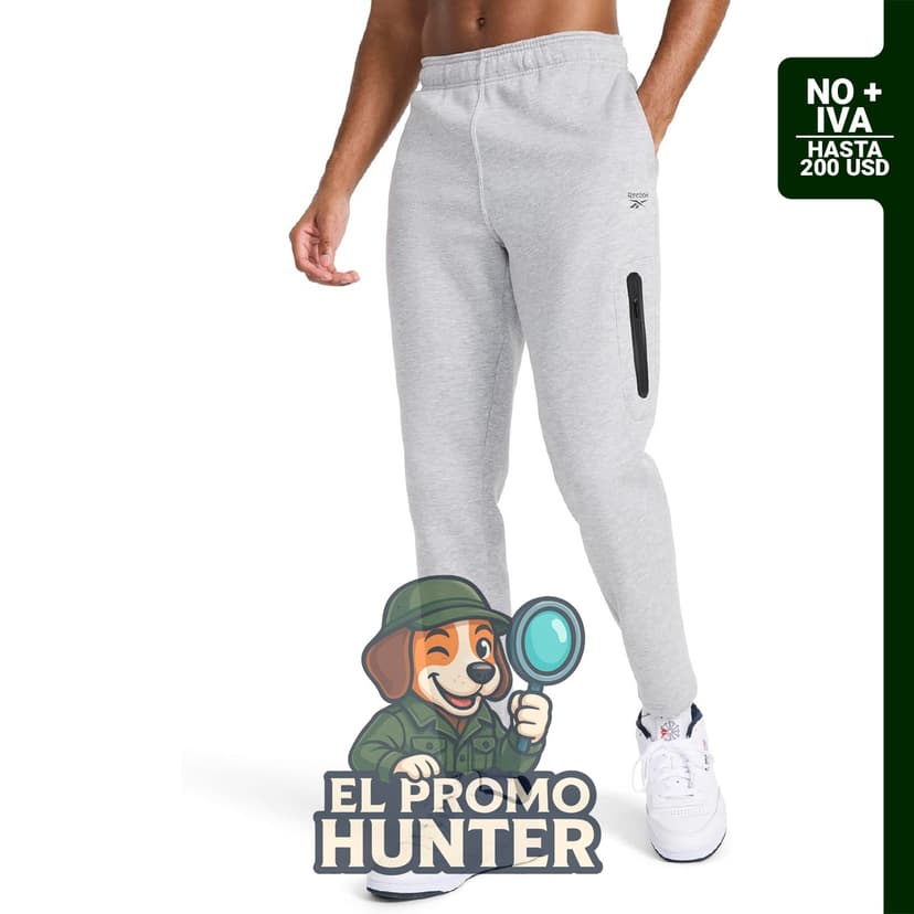 Pantalón de forro polar Reebok Tremont para hombre, ajuste estándar, entrepierna de 76 cm, mezcla de algodón y poliéster.