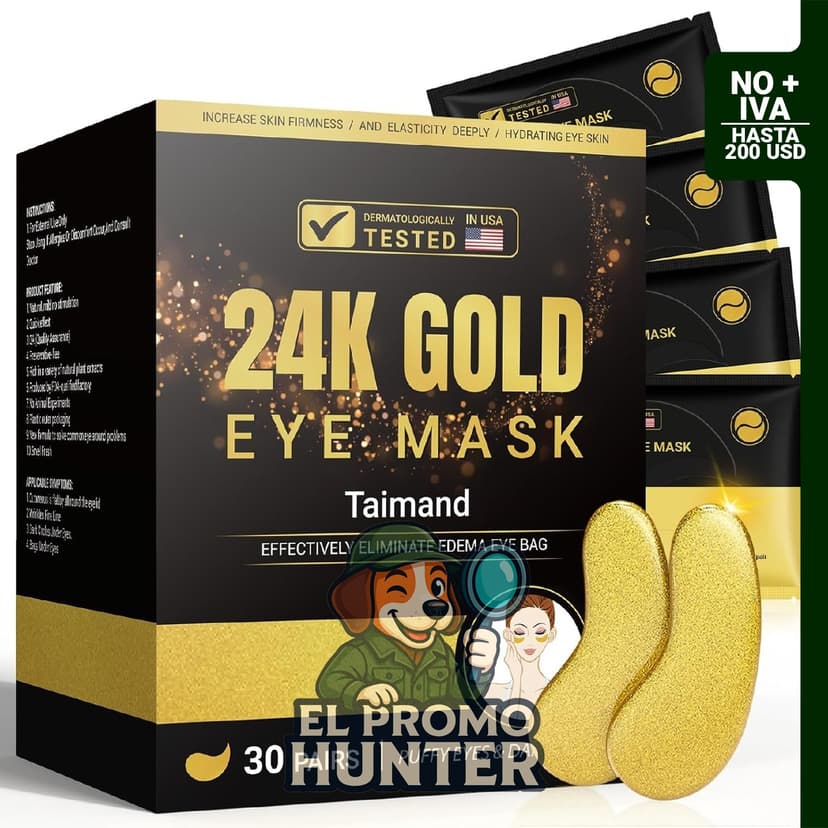 Parches para debajo de los ojos con colágeno y ácido hialurónico, 30 pares.