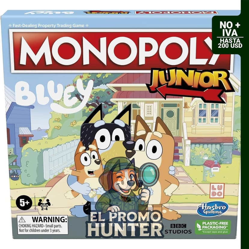 Hasbro Gaming Monopoly Junior Bluey Edition, juego de mesa para niños a partir de 5 años.