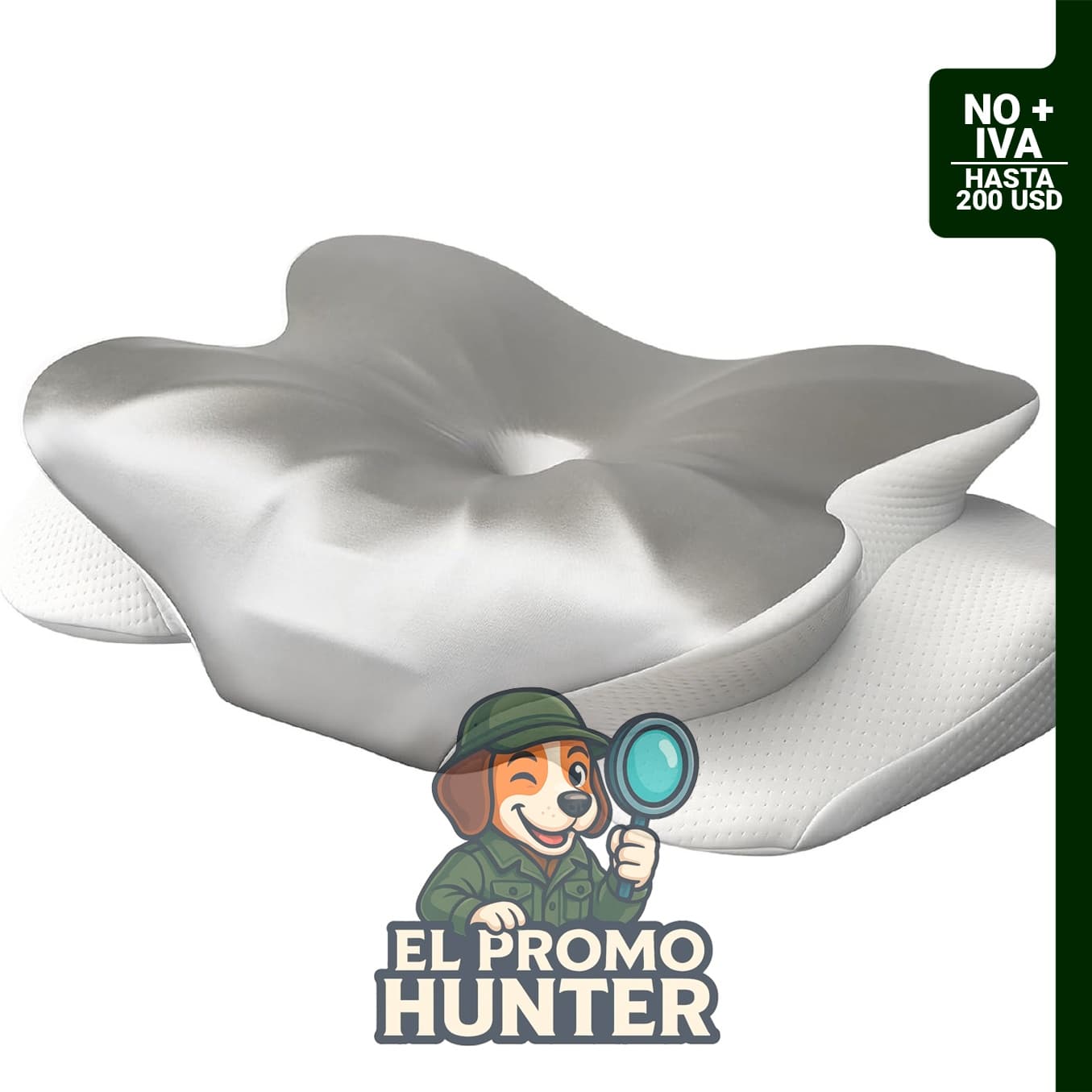 Almohada cervical ergonómica de espuma viscoelástica, 60 x 37 x 14 cm, para dormir de lado, espalda y estómago.