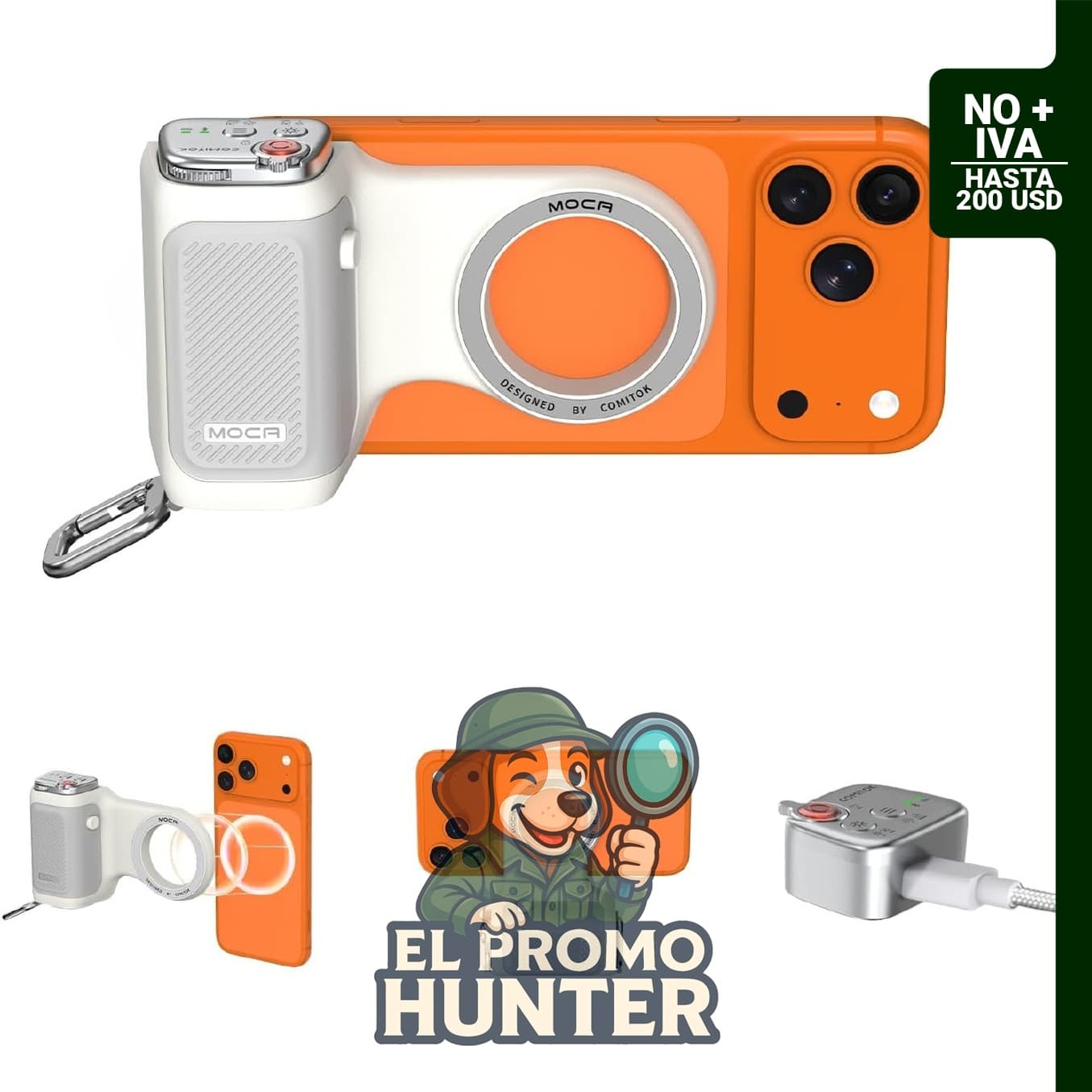 Agarre magnético para cámara COMITOK MOCA compatible con iPhone 17 Pro y versiones iOS 17 e iOS 18.