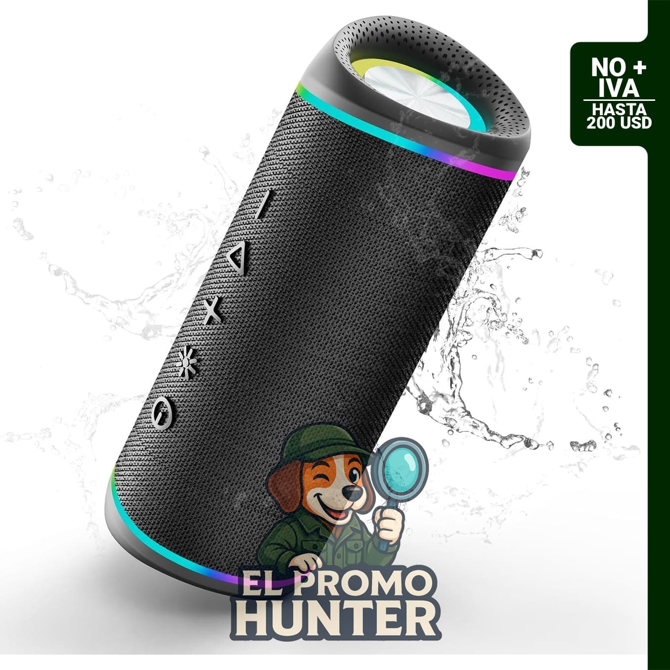 Altavoz Bluetooth portátil con sonido HD, impermeable IPX5, hasta 20 horas de reproducción, emparejamiento TWS y BT 5.3.